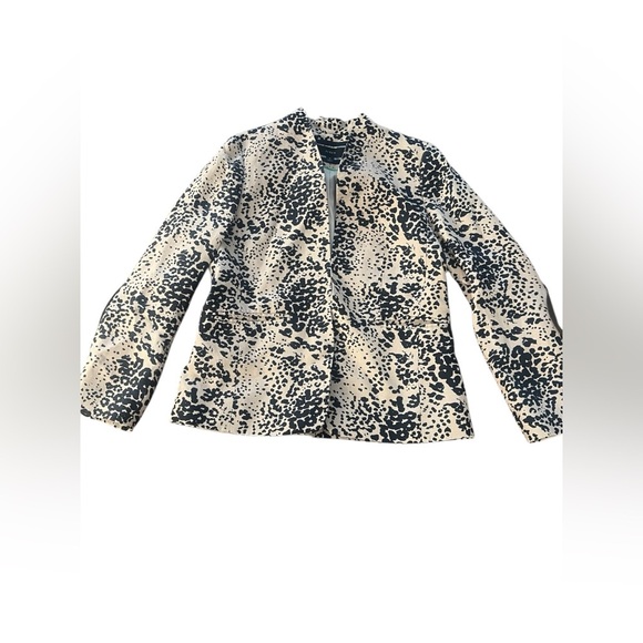 J. CREW black and tan leopard print Going Out cropped blazer jacket size 8 - Picture 1 of 6